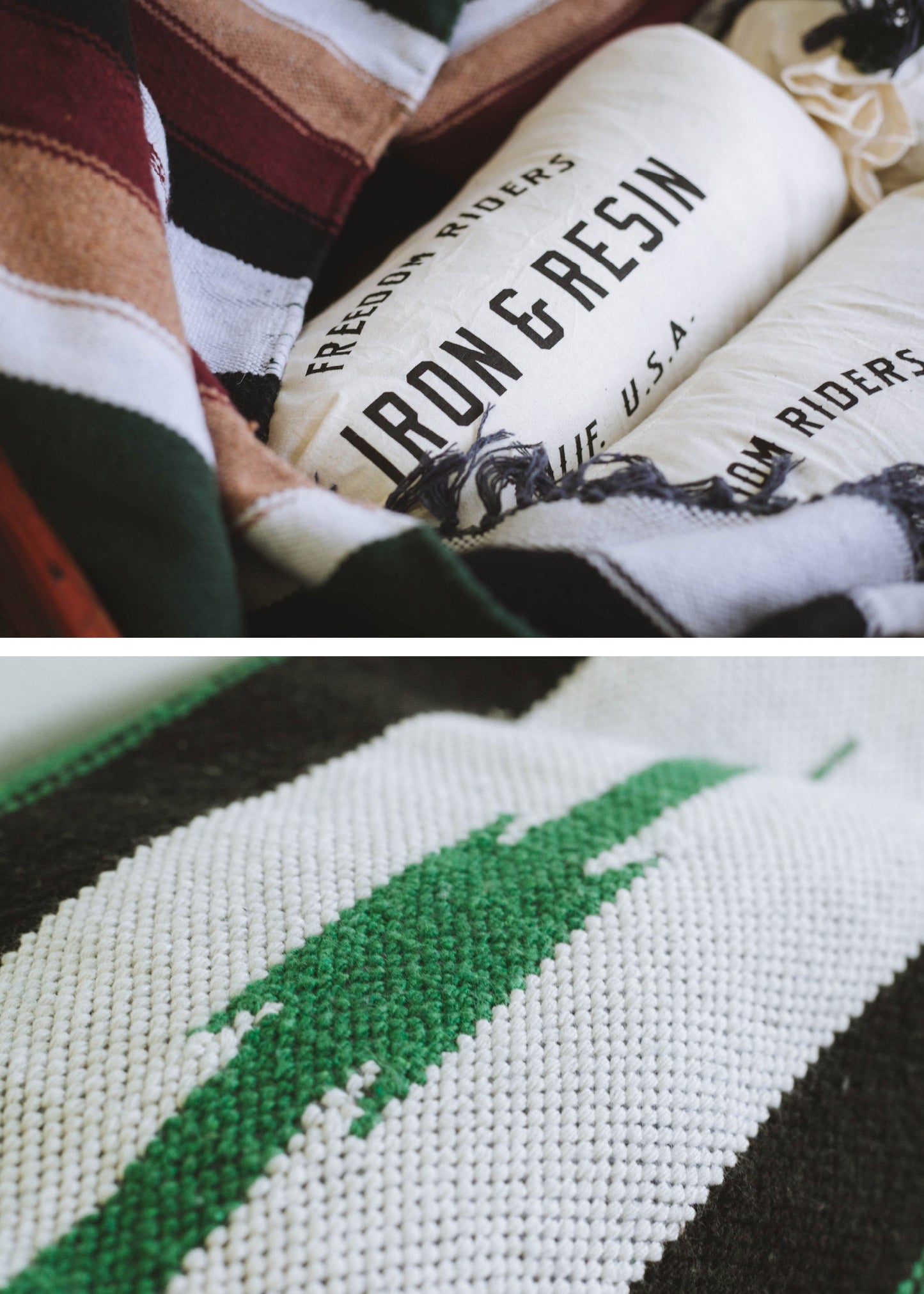 Iron & Resin Calle Blanket - Serape Blanket