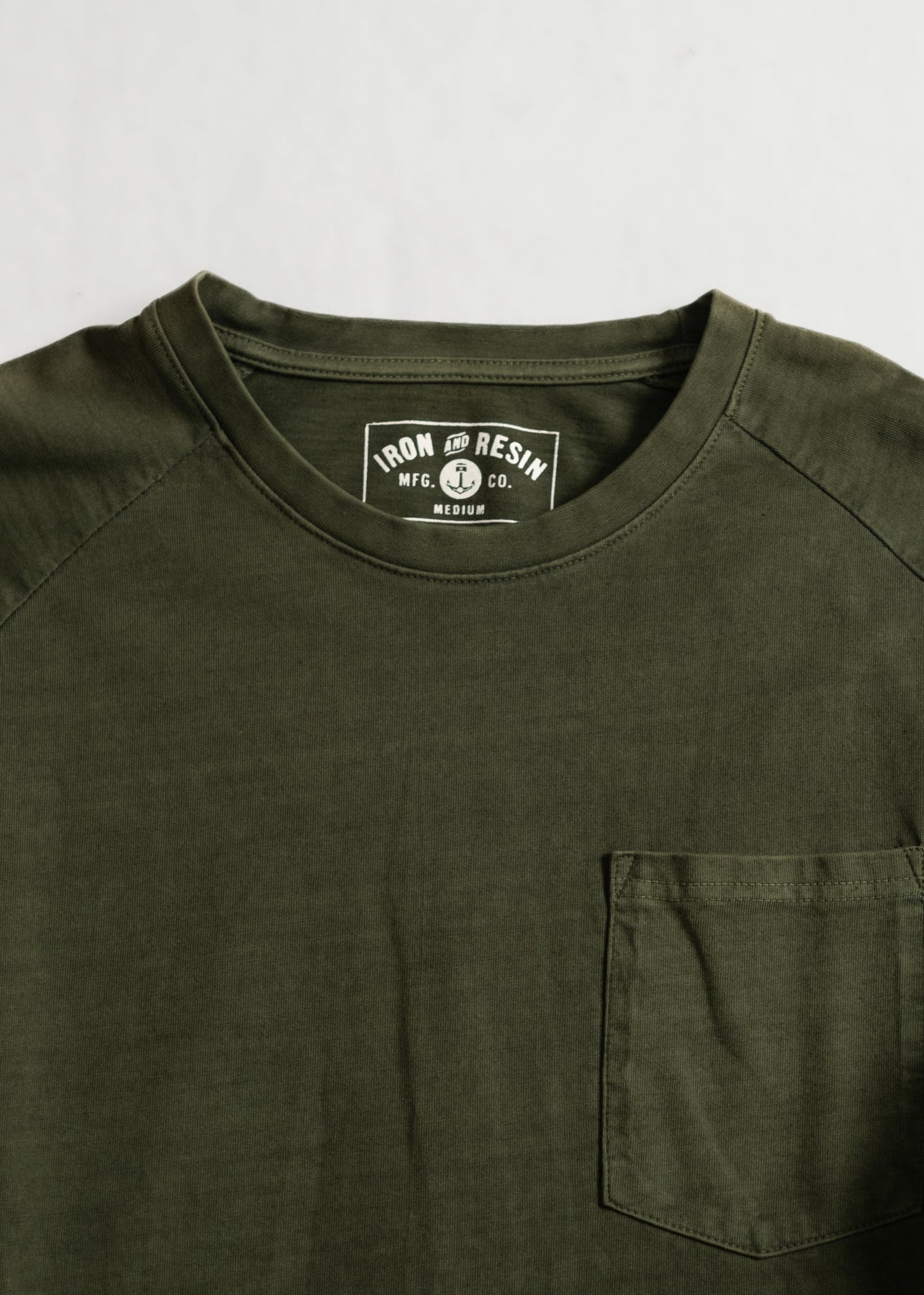Faded Pocket Raglan - Iron & Resin Garage Denver