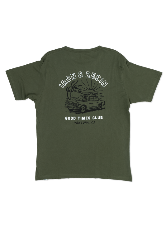 Good Times Club Pocket Tee - Iron & Resin Garage Denver