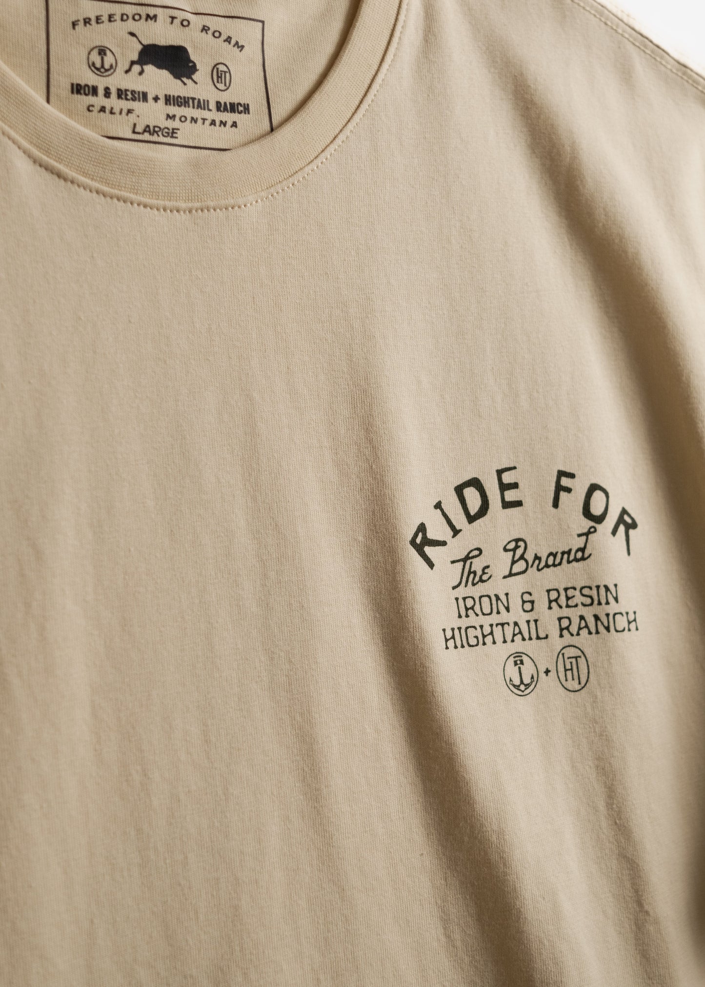 Hightail X INR: Ride for the Brand Tee - Iron & Resin Garage Denver