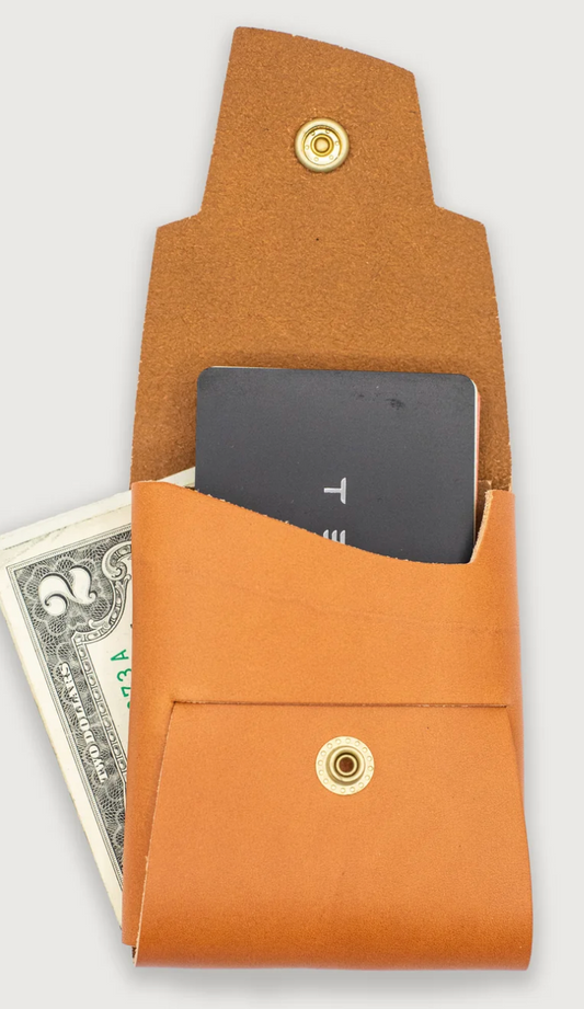 Koshū Wallet - Latigo - Tan Tangerine - Black Brass Snap - Iron & Resin Garage Denver