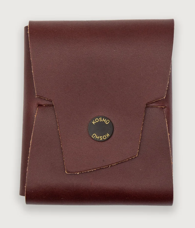 Koshū Wallet - Latigo - Bordeaux - Black Brass Snap - Iron & Resin Garage Denver