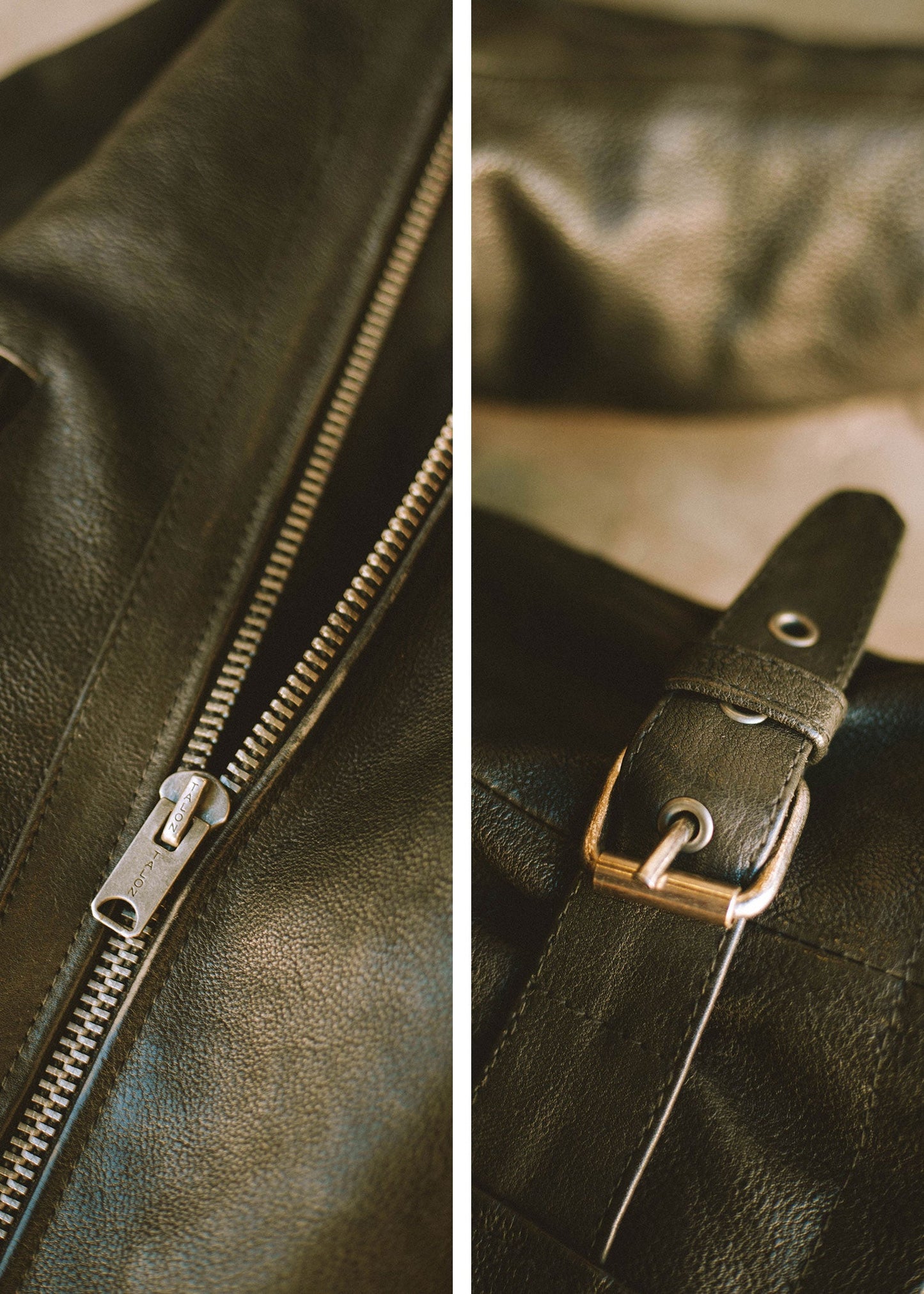 Iron & Resin Truckston Moto Jacket Talon Zippers and Adjustable Waist Buckle
