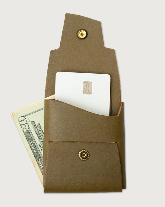 Koshū Wallet - Latigo - Olive - Rubberized Brass - Iron & Resin Garage Denver