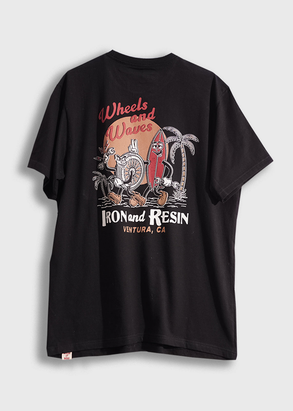 Wheels Pocket Tee - Iron & Resin Garage Denver