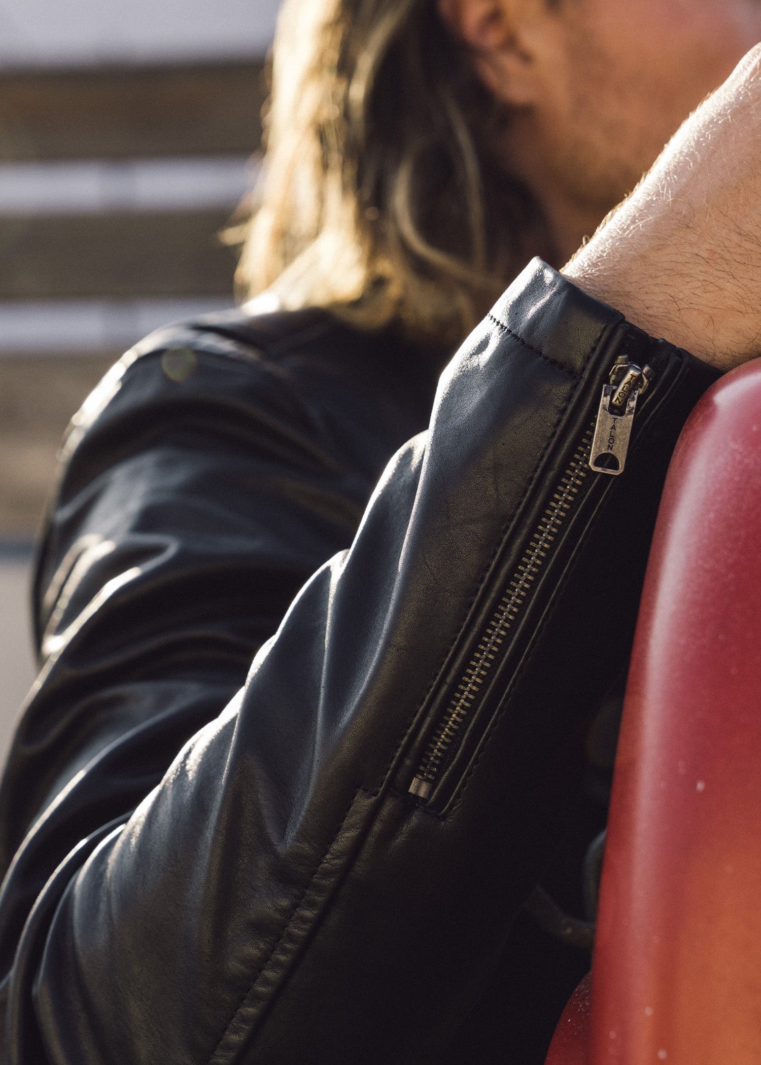 Iron & Resin Beaumont Black Leather Jacket with Zippered Cuffs