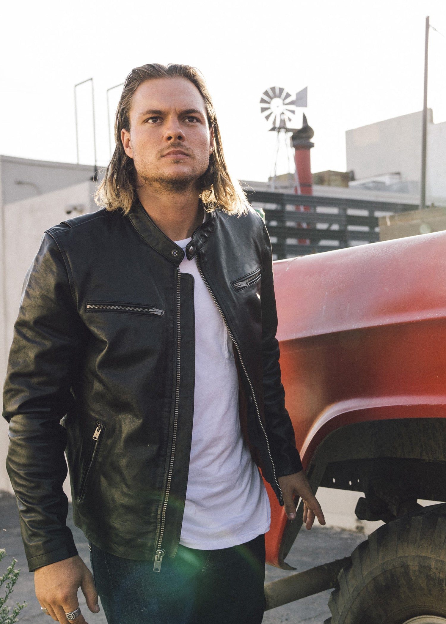 Iron & Resin Beaumont Black Leather Jacket with Talon Zippers