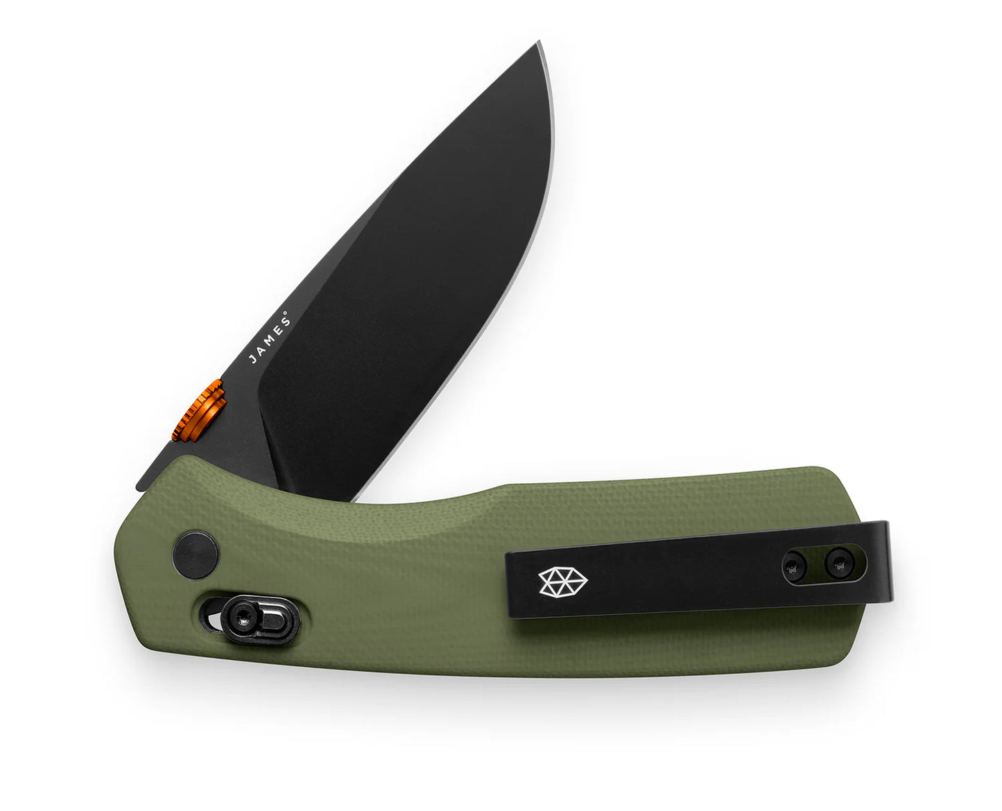 The Carter — OD Green + Orange + Black (Straight Blade / Medium) - Iron & Resin Garage Denver