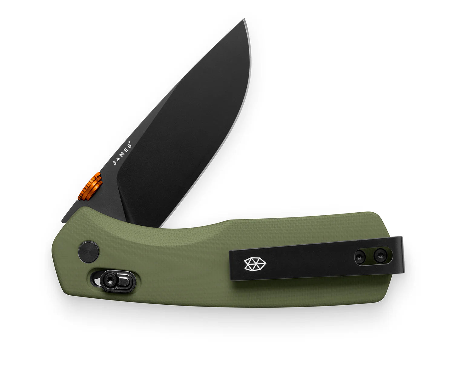 The Carter — OD Green + Orange + Black (Straight Blade / Medium) - Iron & Resin Garage Denver