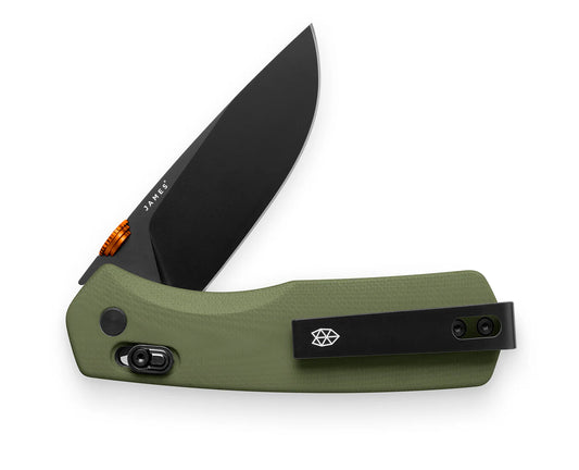 The Carter — OD Green + Orange + Black (Straight Blade / Medium)