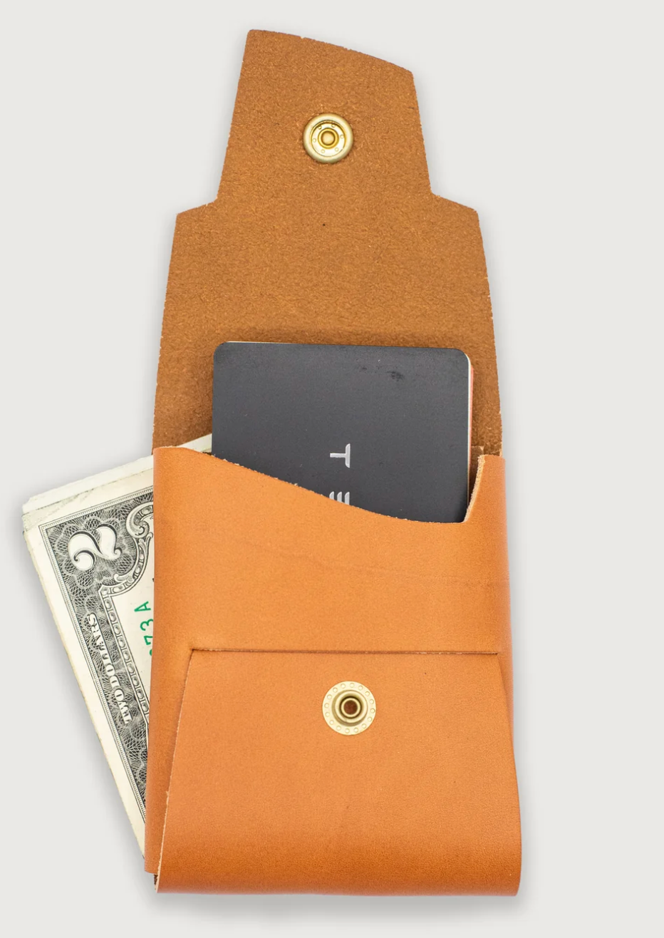 Koshū Wallet - Latigo - Tan Tangerine - Polished Brass Snap