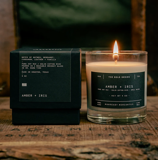 Manready Soy Candle Amber + Iris - Iron & Resin Garage Denver