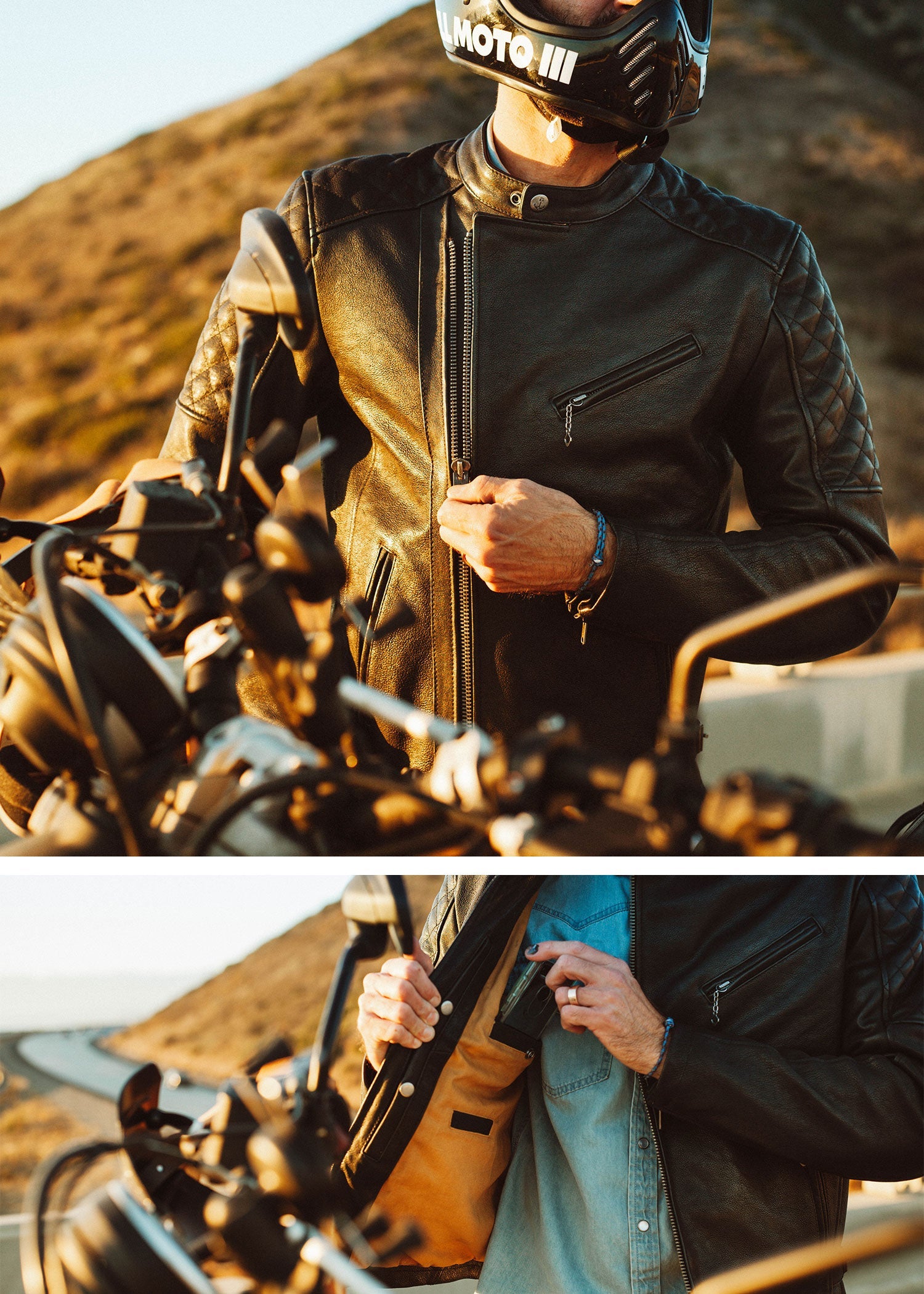Iron & Resin Truckston Moto Jacket in 1.1mm Veg Tanned Black Leather