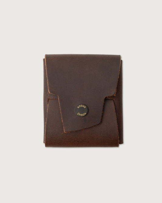 Koshū Wallet - Predator - Oaxacan Chocolate - Black Brass Snap - Iron & Resin Garage Denver
