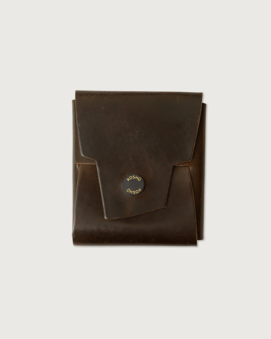 Koshū Wallet - Shell Cordovan - Truffle - Black Brass Snap - Iron & Resin Garage Denver
